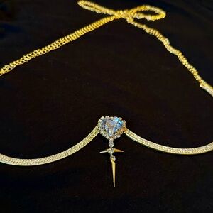 Body Jewelry Elegant fake Gold Heart Pendant Necklace